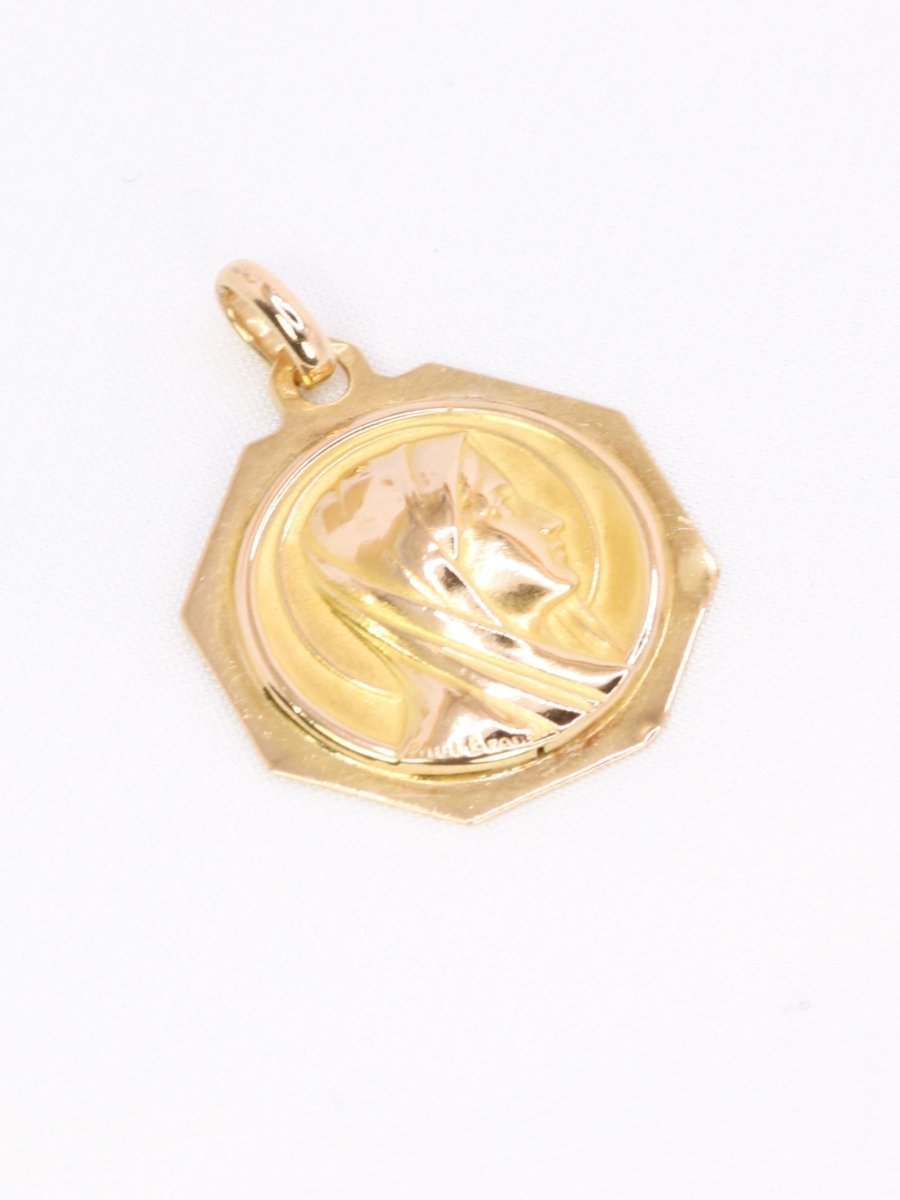 PAUL BRANDT Médaille Art Deco or jaune vierge de profil - Castafiore