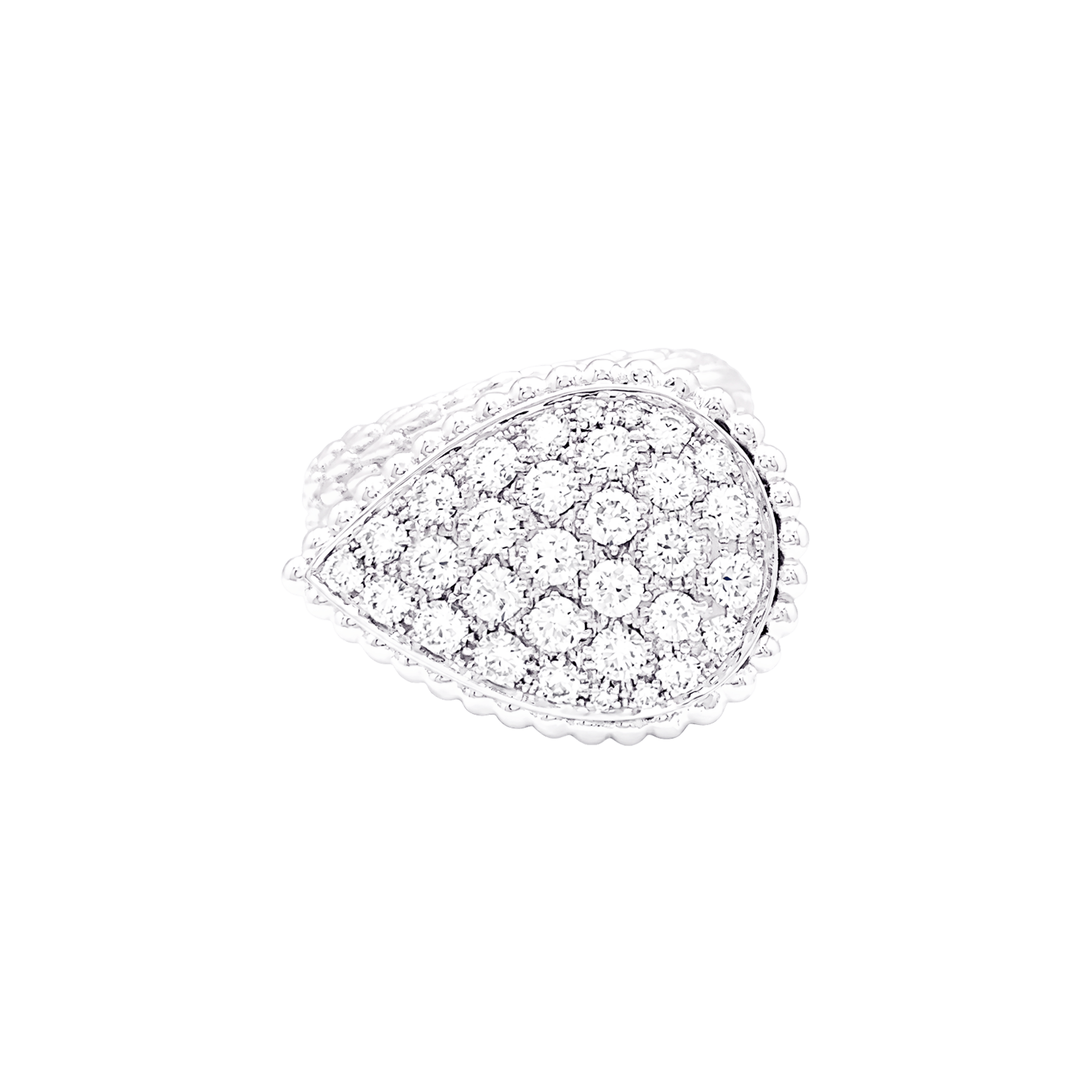 Bague BOUCHERON "Serpent Bohème motif L", or blanc, diamants.