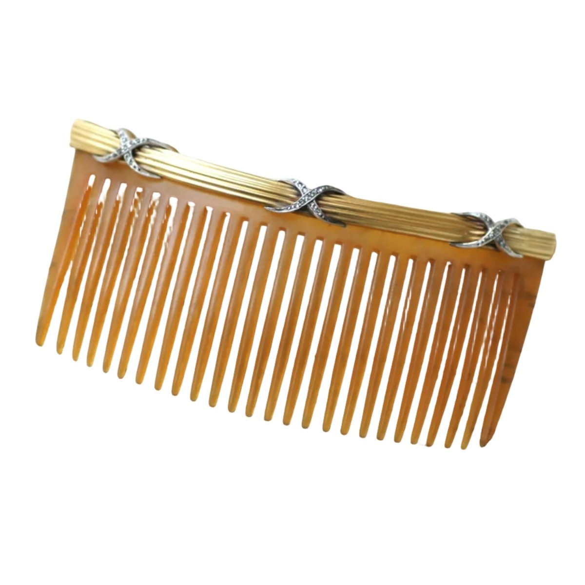 Peigne en or jaune, argent et diamants - Castafiore