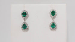 Pendants d'Oreille En Or Blanc, Emeraudes Et Diamants - Castafiore