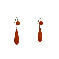 Pendants d'oreilles corail goutte - Castafiore