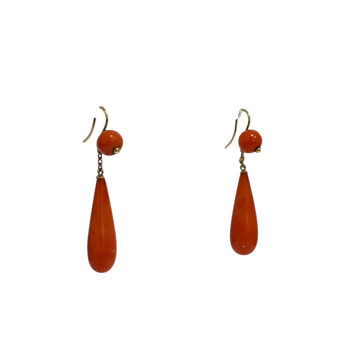 Pendants d'oreilles corail goutte - Castafiore