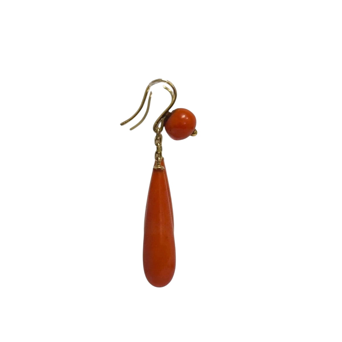 Pendants d'oreilles corail goutte - Castafiore