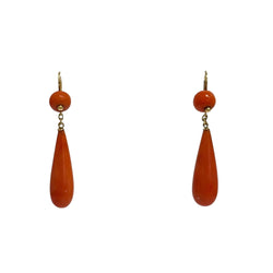 Pendants d'oreilles corail goutte - Castafiore