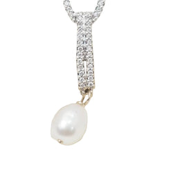 Pendants d'oreilles en or blanc, diamants et perles de culture - Castafiore