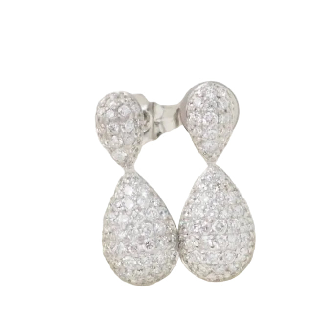 Pendants d'oreilles en or blanc et diamants - Castafiore