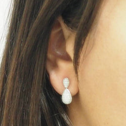 Pendants d'oreilles en or blanc et diamants - Castafiore