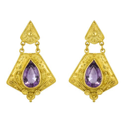 Pendants d'oreilles or améthystes - Castafiore