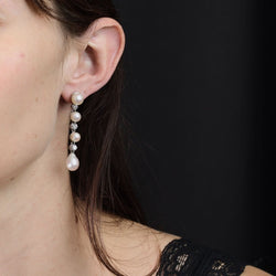 Pendants d'oreilles perles de culture et diamants - Castafiore