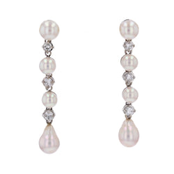 Pendants d'oreilles perles de culture et diamants - Castafiore