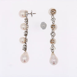 Pendants d'oreilles perles de culture et diamants - Castafiore