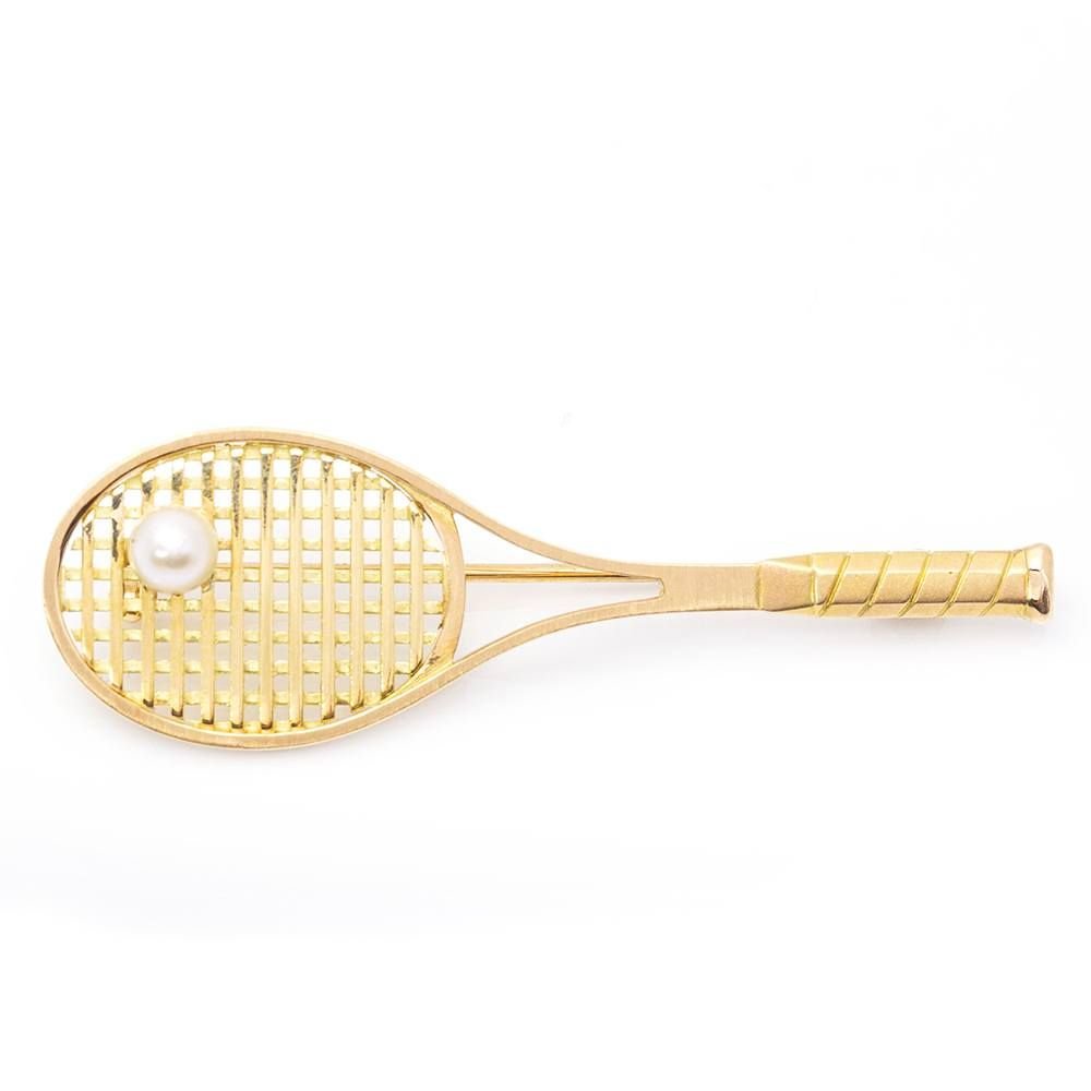 Pendentif à aiguille avec raquette de tennis - Castafiore