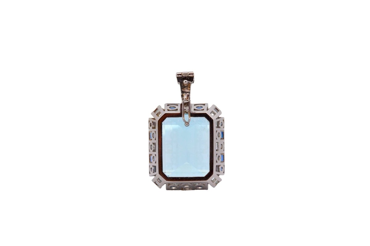 Pendentif aigue marine, diamants et saphirs - Castafiore