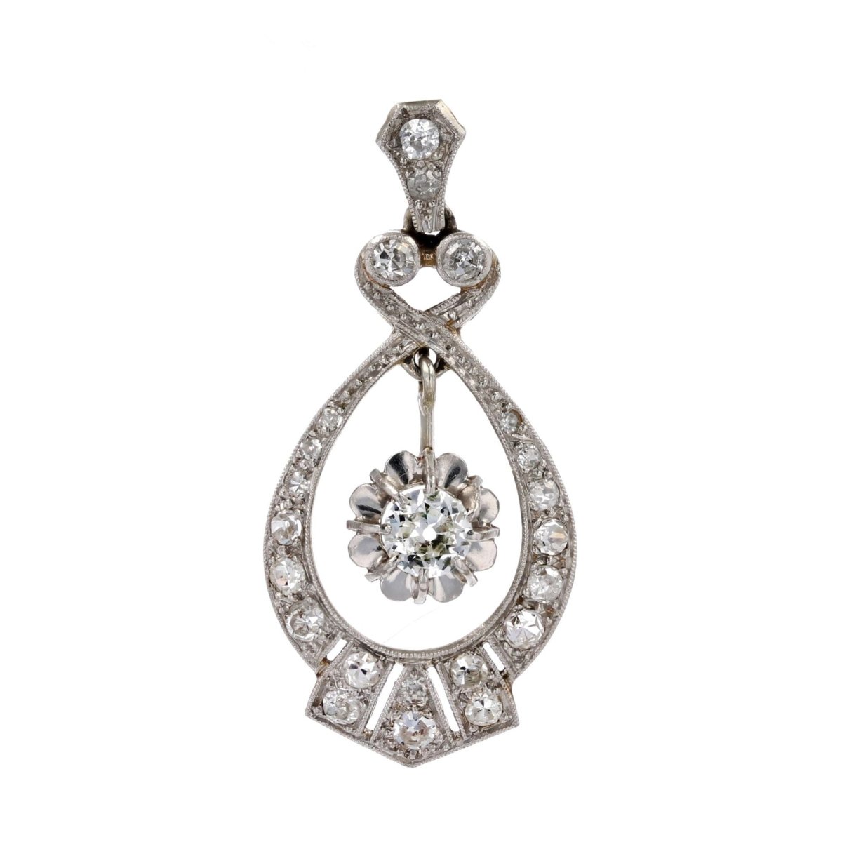 Pendentif ancien art déco diamants - Castafiore