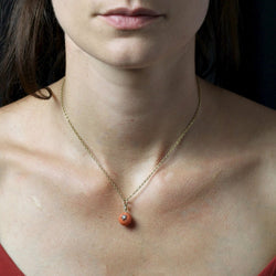 Pendentif ANCIEN Boule étoile en or jaune et corail - Castafiore