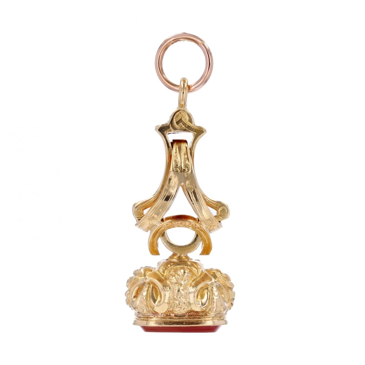 Pendentif ancien cachet or et cornaline - Castafiore