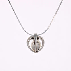 Pendentif ANCIEN Chaine maille géométrique en or blanc et platine - Castafiore