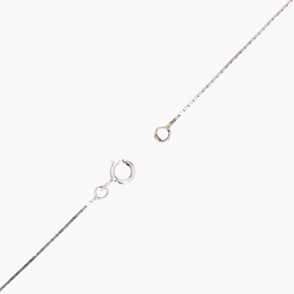 Pendentif ANCIEN Chaine maille géométrique en or blanc et platine - Castafiore