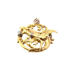 Pendentif ancien chimère des années 1900 en or 18k - Castafiore