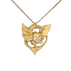 Pendentif ancien chimère diamant et sa chaine - Castafiore