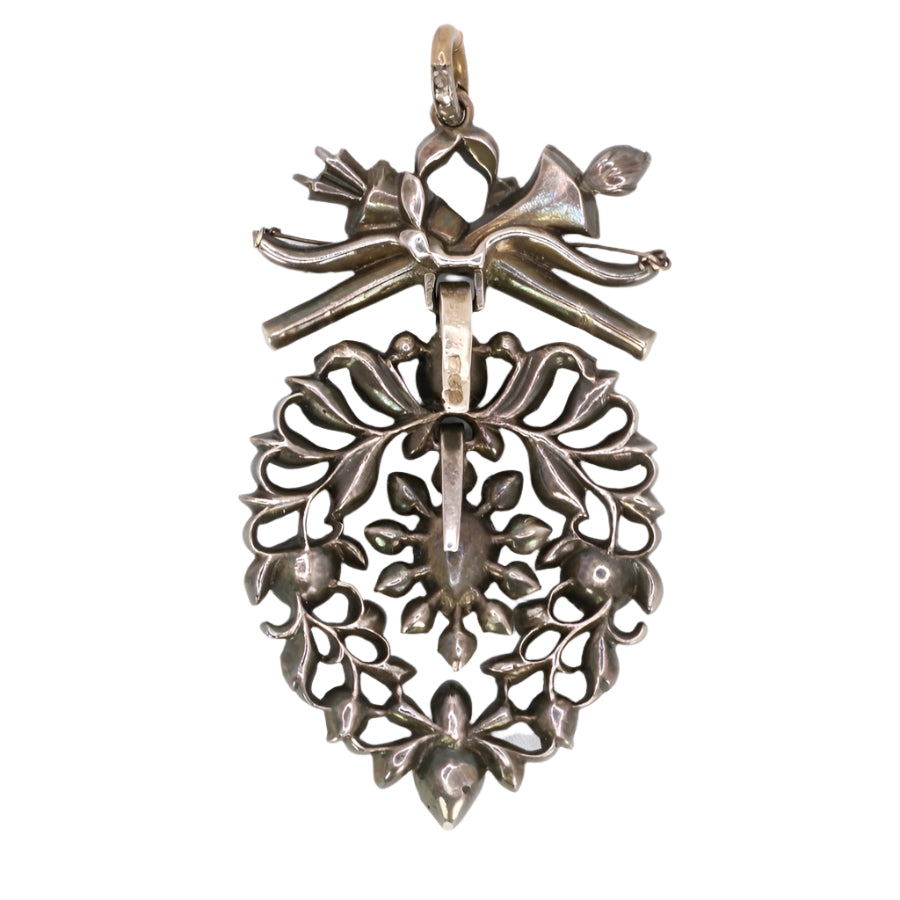 Pendentif ancien cœur flamand diamants taille rose - Castafiore