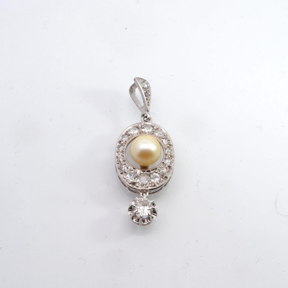 Pendentif ancien diamants et perle - Castafiore