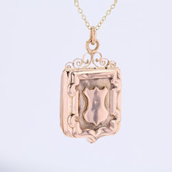 Pendentif ancien écusson en or rose - Castafiore