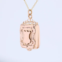 Pendentif ancien écusson en or rose - Castafiore