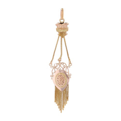 Pendentif ANCIEN Écusson en or rose et jaune - Castafiore