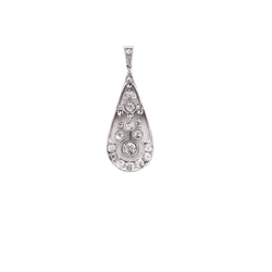 Pendentif Ancien en or blanc et diamants - Castafiore