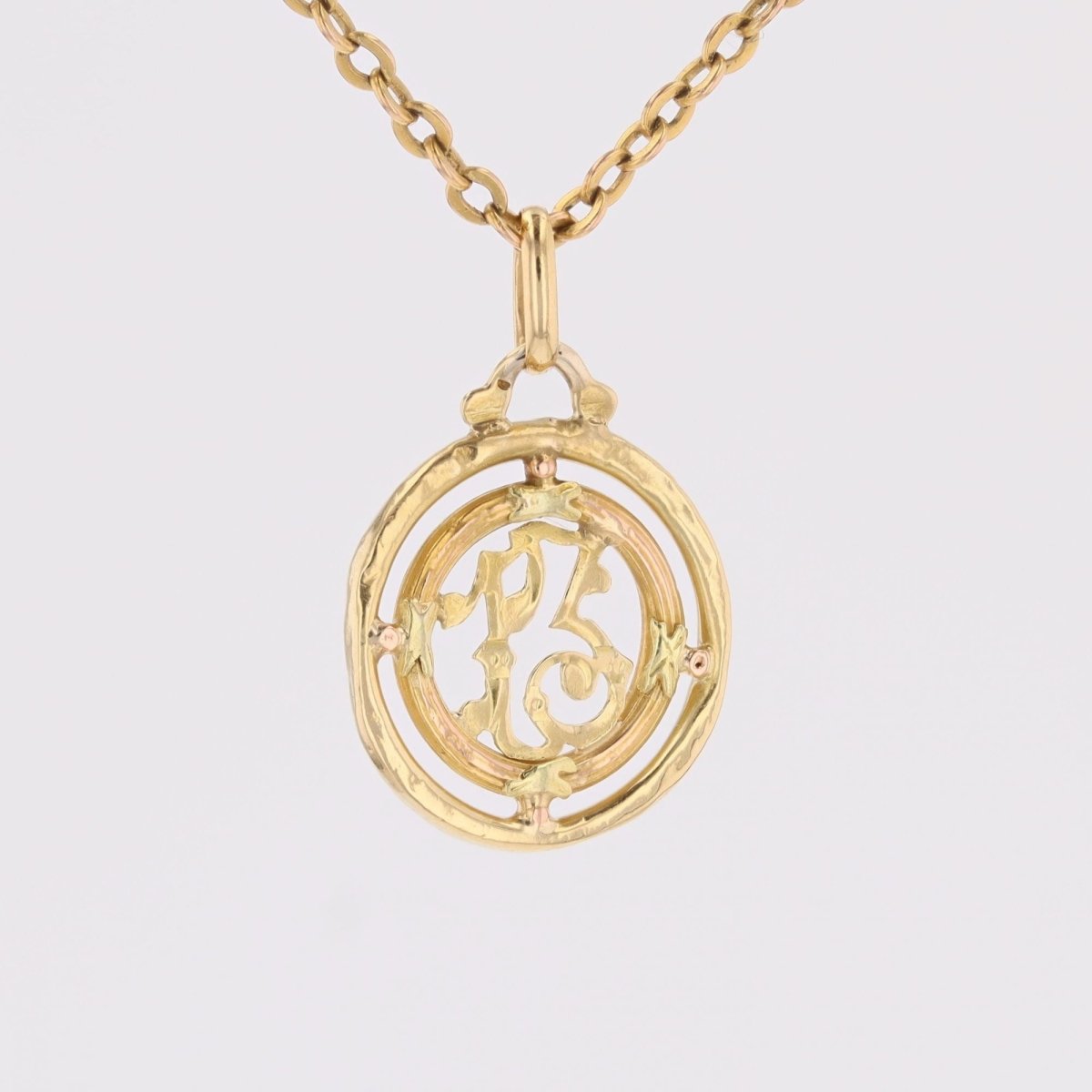 Pendentif ancien en or jaune et or vert - Castafiore