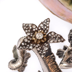 Pendentif ancien fleur diamants - Castafiore