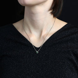 Pendentif ANCIEN Fleur en or jaune et platine émeraude cabochon et diamants - Castafiore