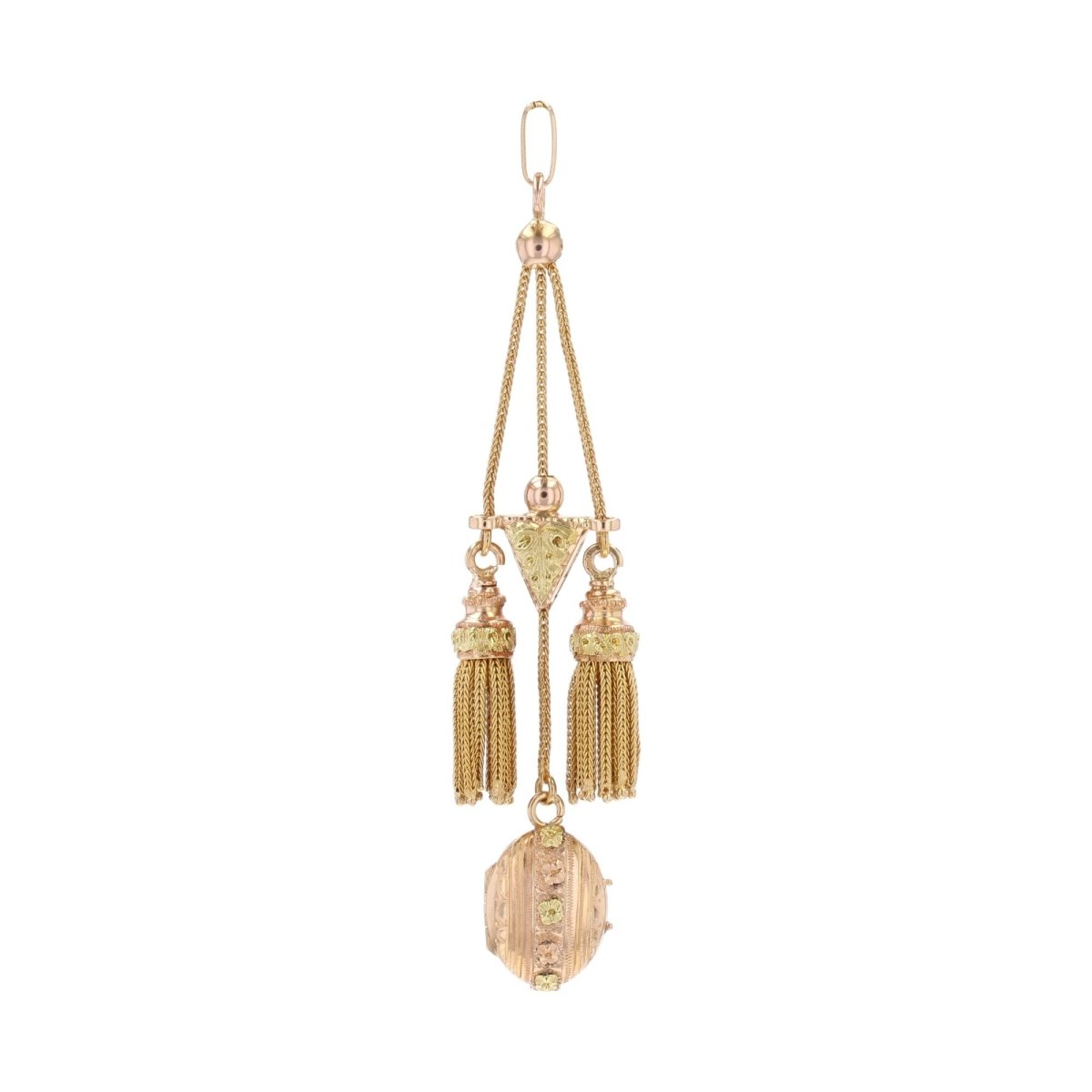 Pendentif ANCIEN Médaillon en or rose et or vert - Castafiore