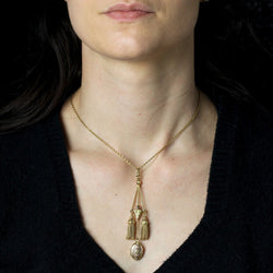 Pendentif ANCIEN Médaillon en or rose et or vert - Castafiore