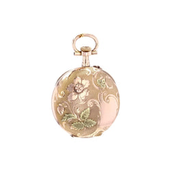 Pendentif ANCIEN Montre en or rose et or vert - Castafiore
