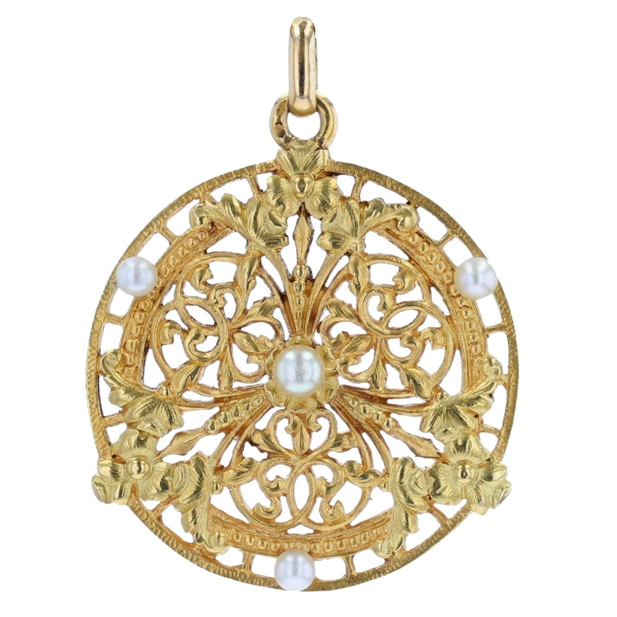 Pendentif ancien or et perles fines - Castafiore