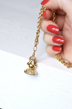Pendentif ancien sceau cachet victorien en or jaune - Castafiore
