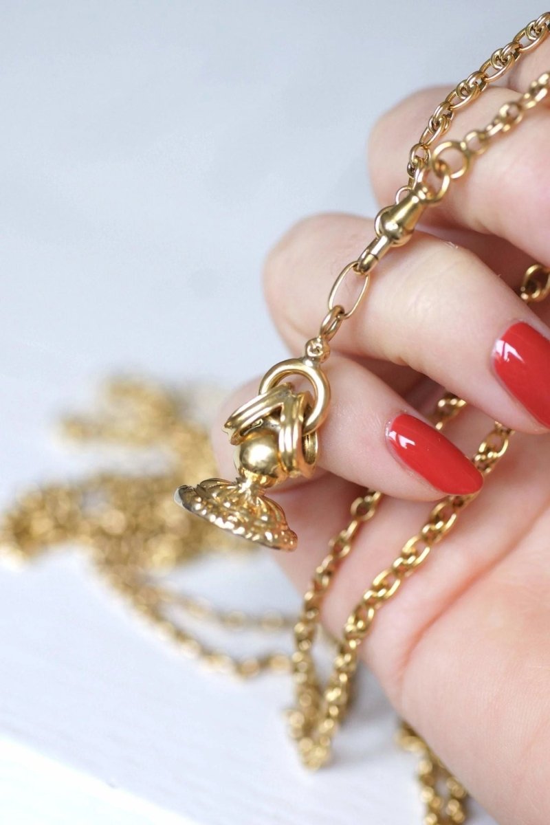 Pendentif ancien sceau cachet victorien en or jaune - Castafiore