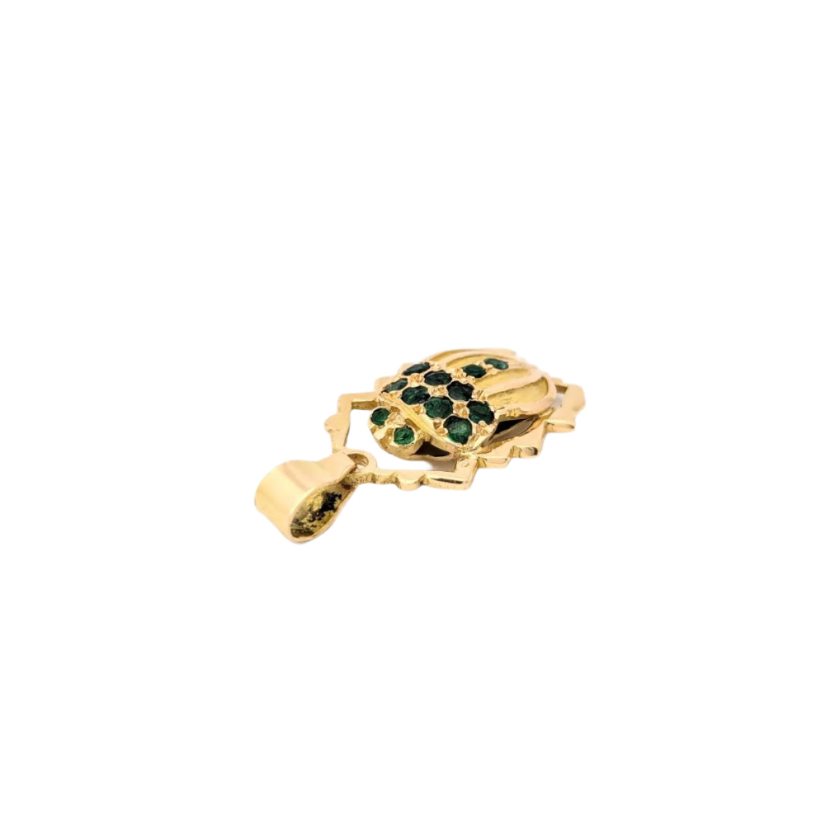 Pendentif animalier en or jaune et émeraudes - Castafiore