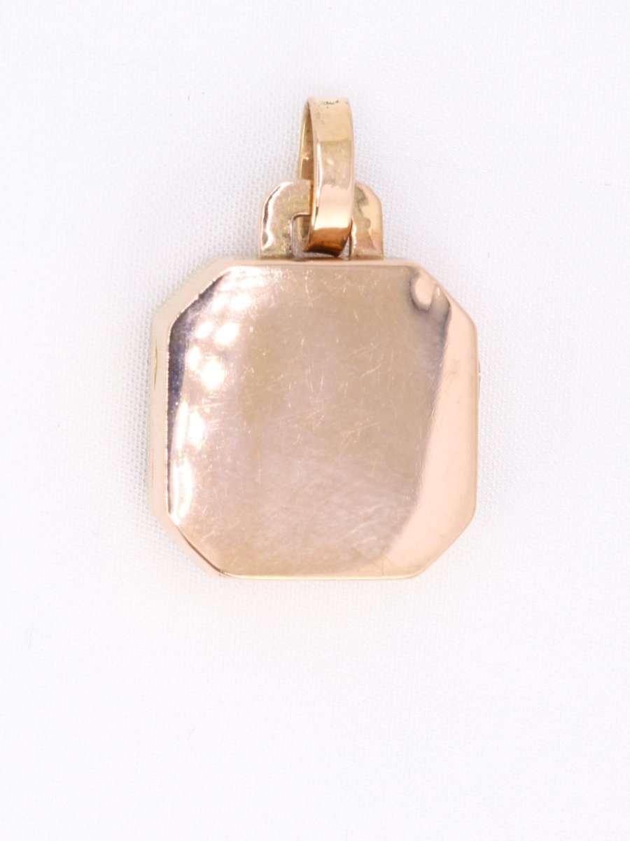 Pendentif Art Nouveau porte photo or rose perles fines - Castafiore