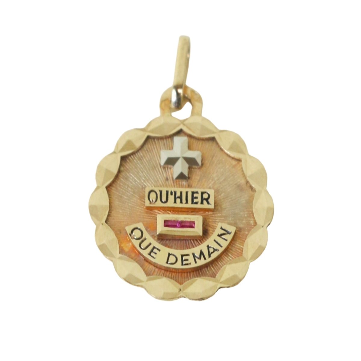 Pendentif AUGIS en or jaune et rubis - Castafiore