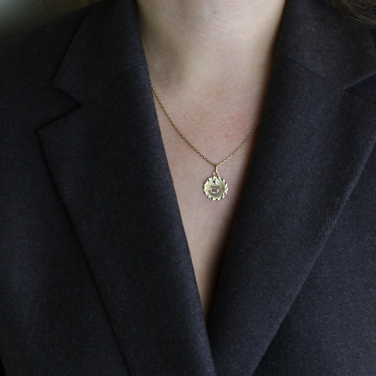 Pendentif AUGIS en or jaune et rubis - Castafiore