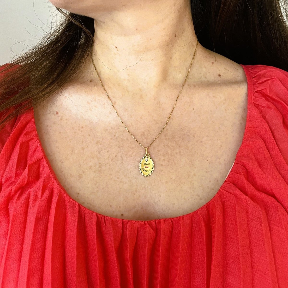 Pendentif AUGIS en or jaune, or blanc et rubis - Castafiore