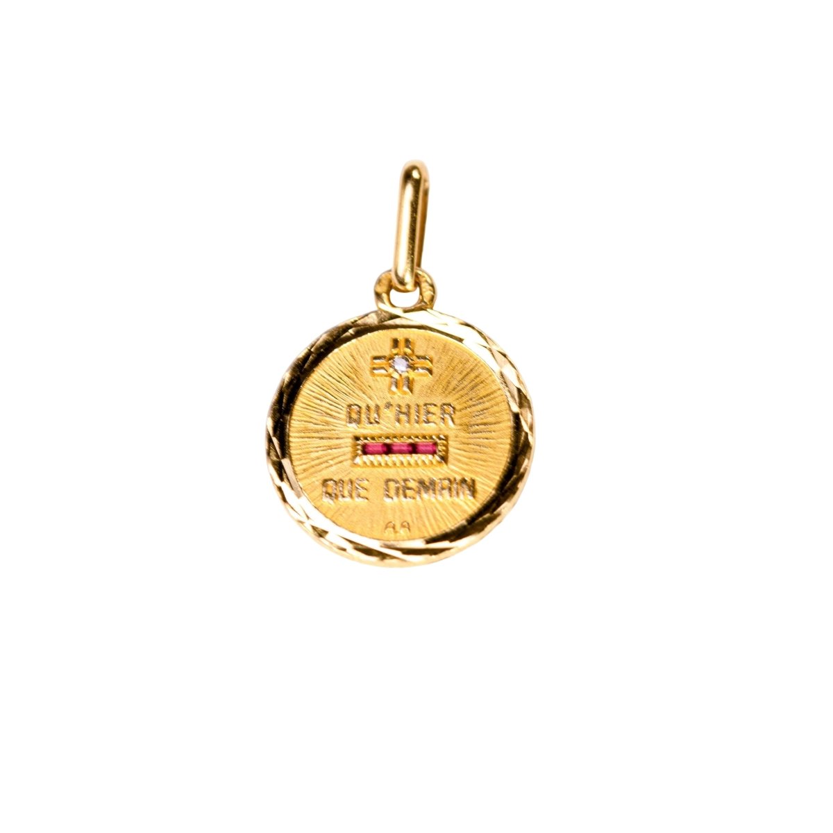 Pendentif AUGIS en or jaune, rubis et diamants - Castafiore