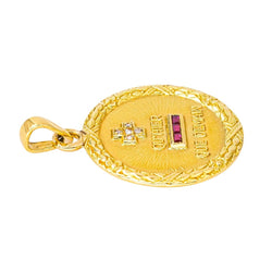 Pendentif AUGIS en or jaune, rubis et diamants - Castafiore