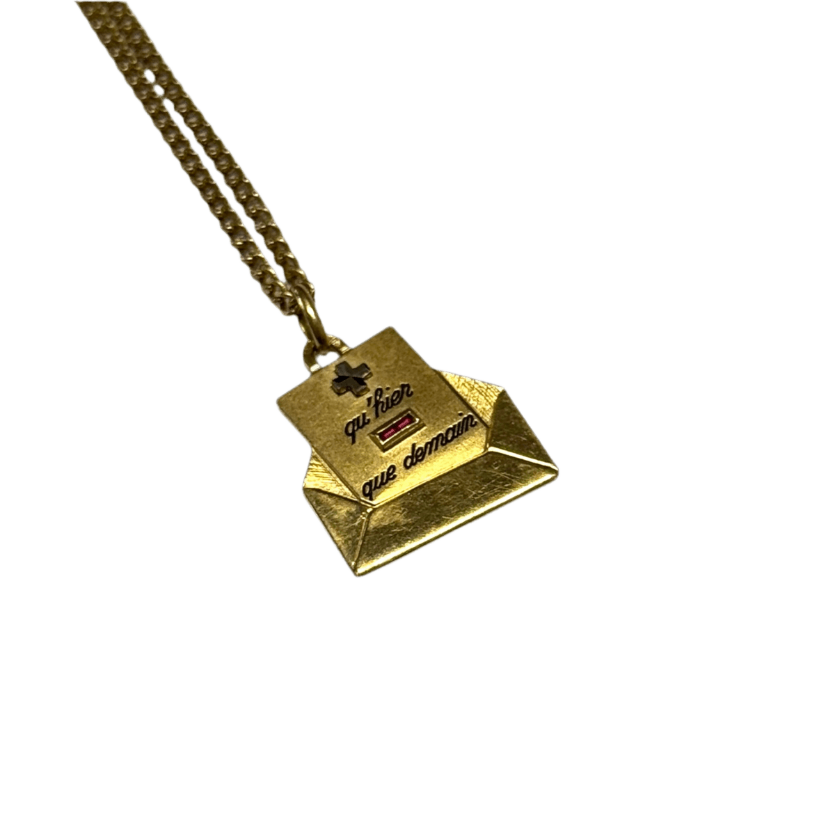 Pendentif AUGIS "Lettre d'Amour" en or jaune et rubis - Castafiore