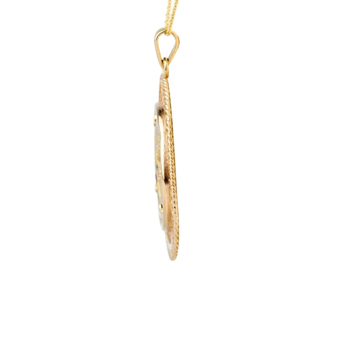 Pendentif AUGIS "+ qu’hier – que demain" en or jaune et rubis - Castafiore