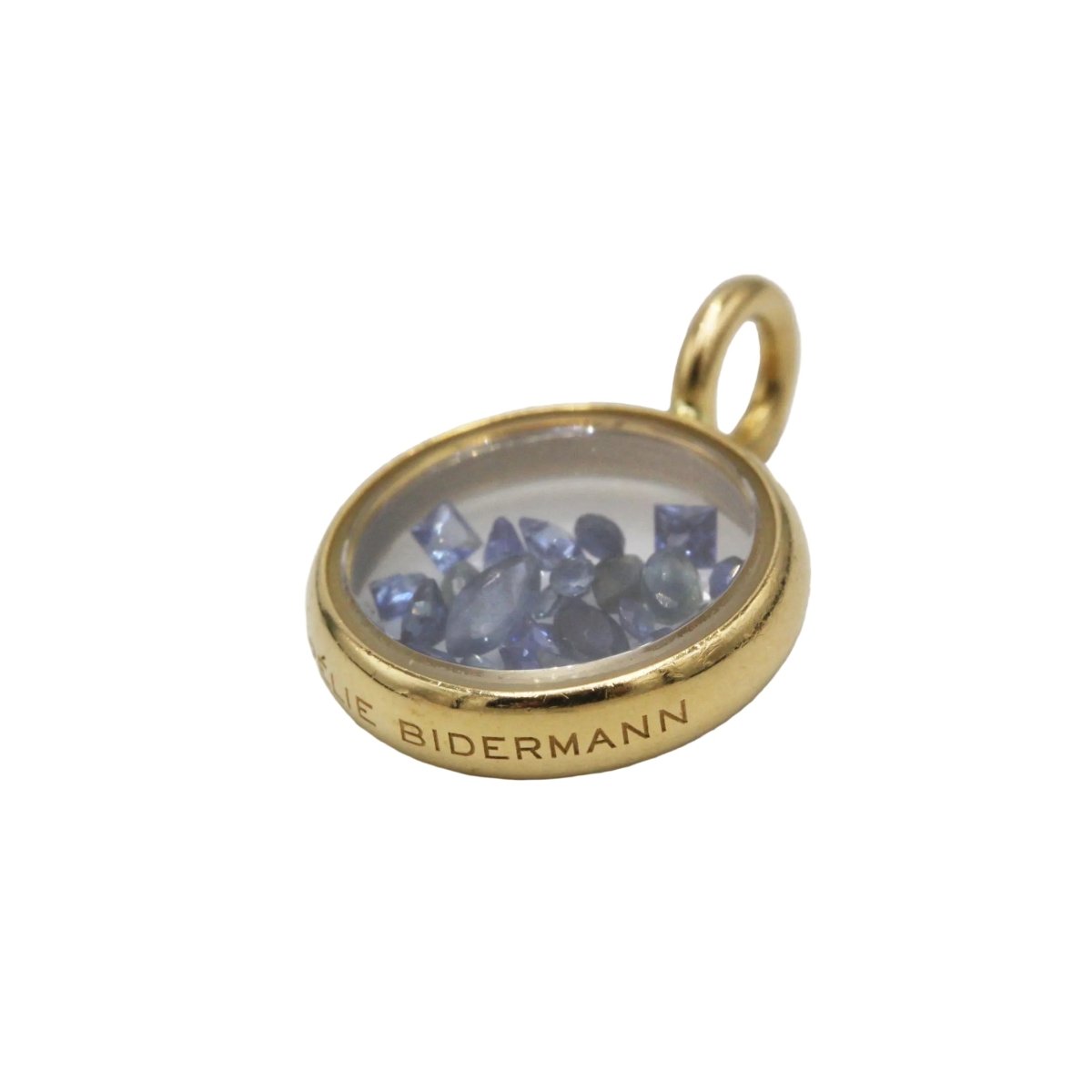 Pendentif AURÉLIE BIDERMANN "Mini Chivor" en or jaune et saphirs - Castafiore