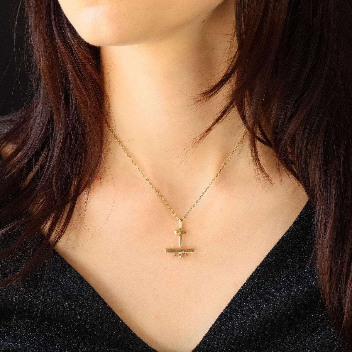 Pendentif avion en or jaune - Castafiore